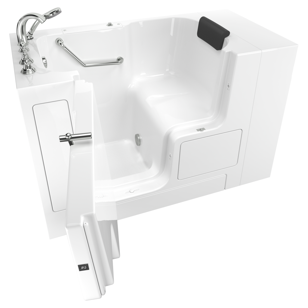 Gelcoat Premium Series 32 x 52-Inch Walk-in Tub With Soaking Bath - Left-Hand Drain With Faucet